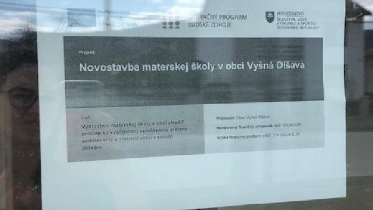 Fotografia fotogalérie Publicita: Novostavba materskej školy v obci Vyšná Olšava